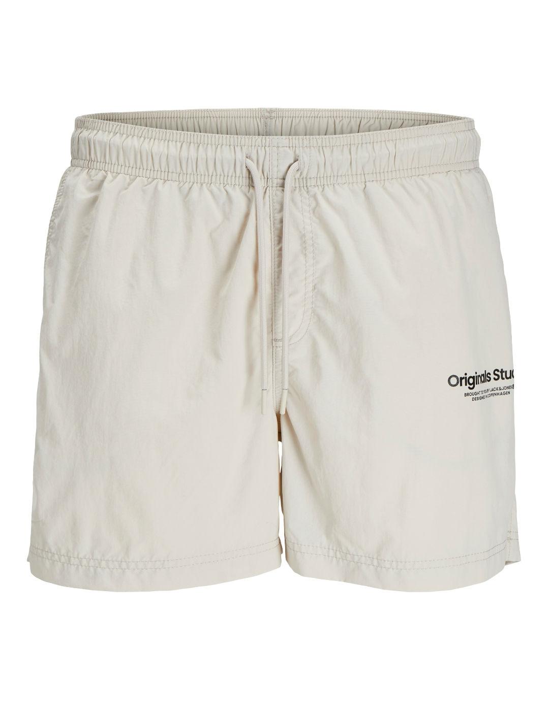 Bañador Jack&Jones Naxos beige con bolsillos para hombre