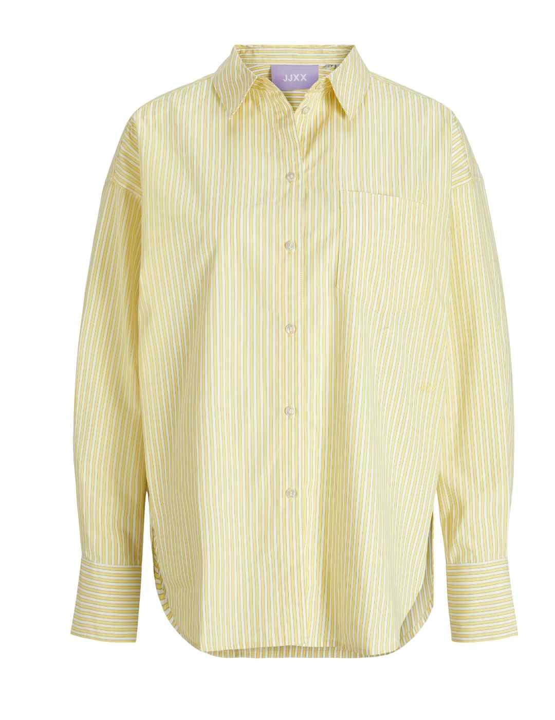 Camisa JJXX Jamie Relaxed rayas amarilla para mujer