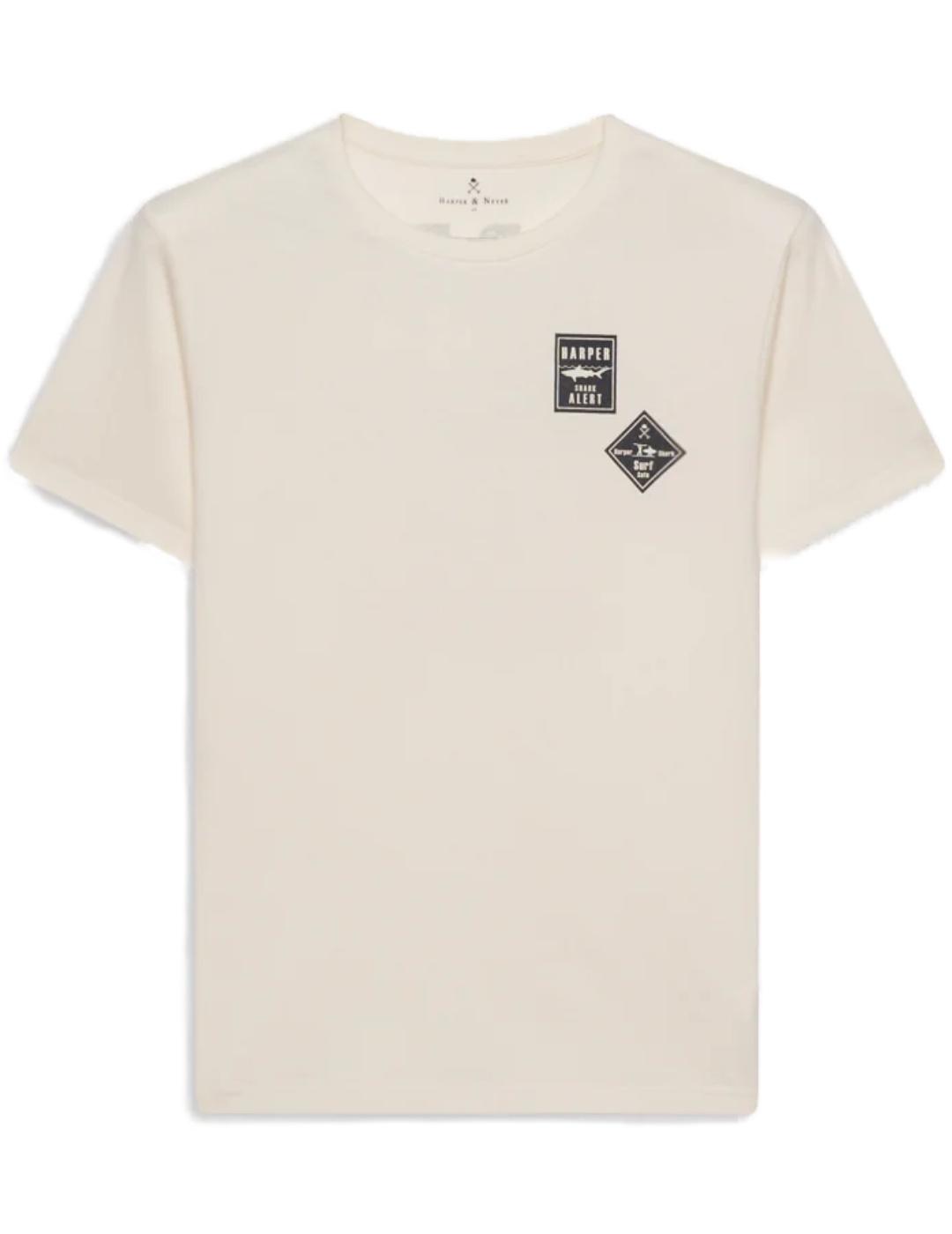 Camiseta Harper&Neyer Shark alert cruda corta para hombre