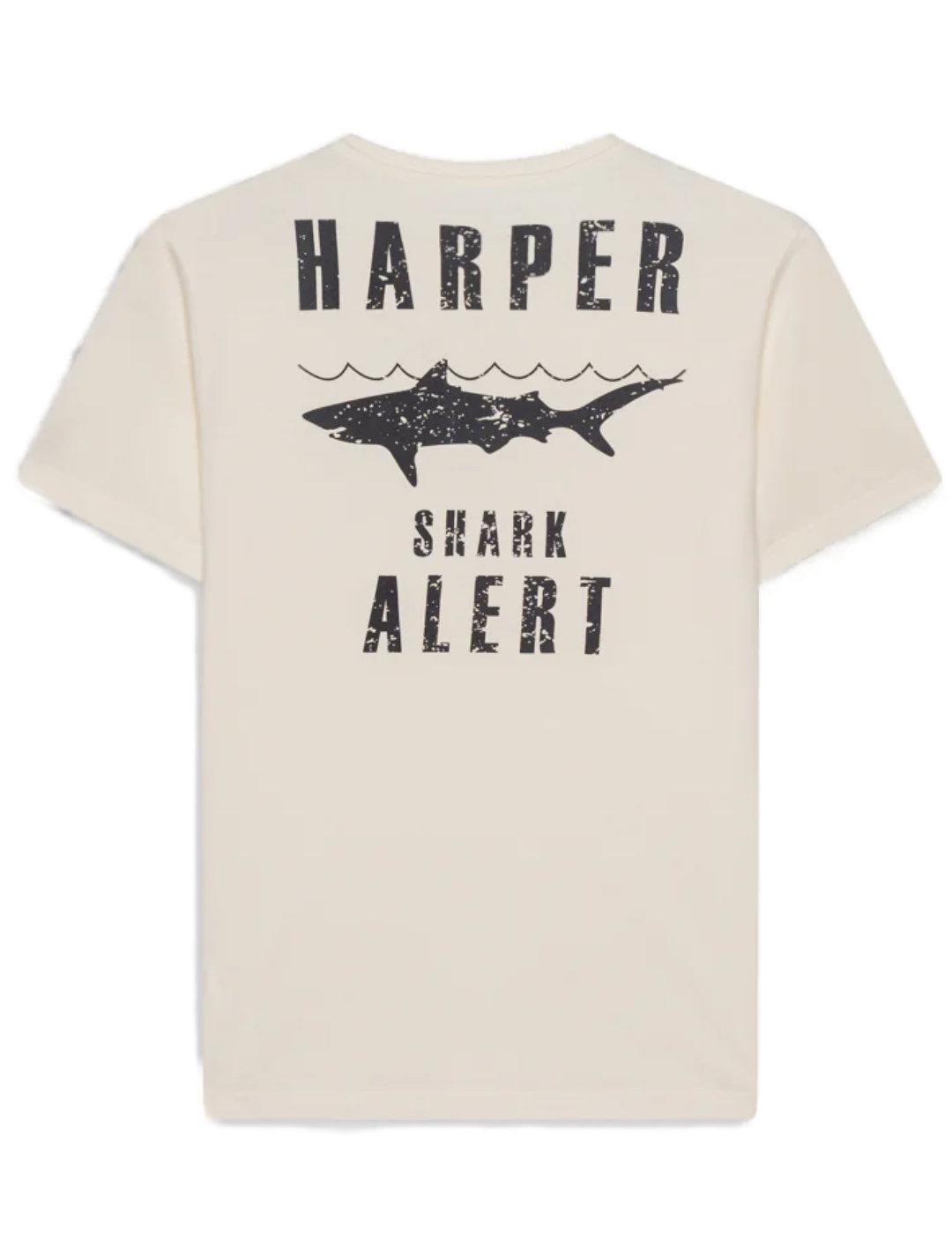 Camiseta Harper&Neyer Shark alert cruda corta para hombre