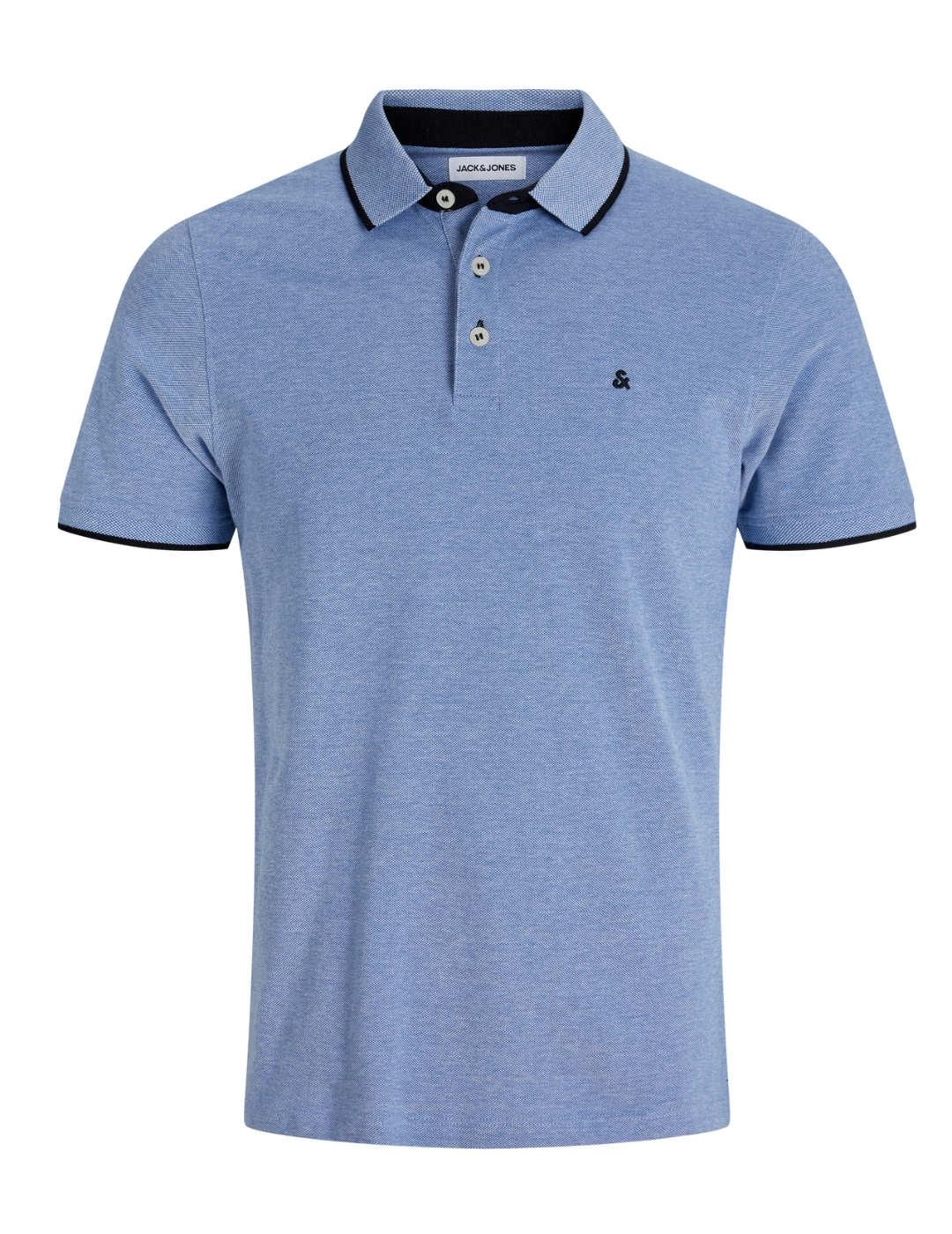 Polo Jack&Jones Paulos azul claro manga corta de hombre