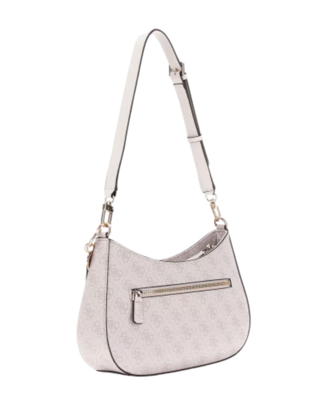 Bolso Guess Noelle de hombro blanco medialuna para mujer