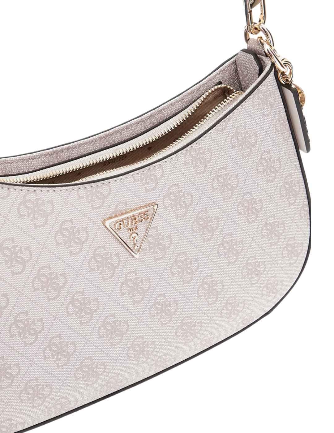 Bolso Guess Noelle de hombro blanco medialuna para mujer
