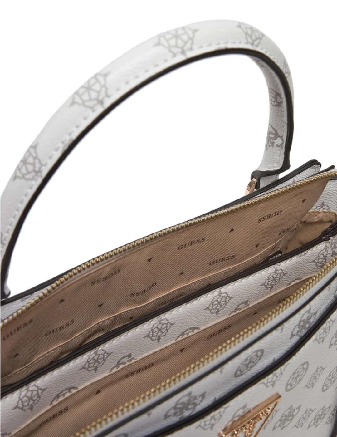 Bolso Guess Eco Erica blanco de mano para mujer