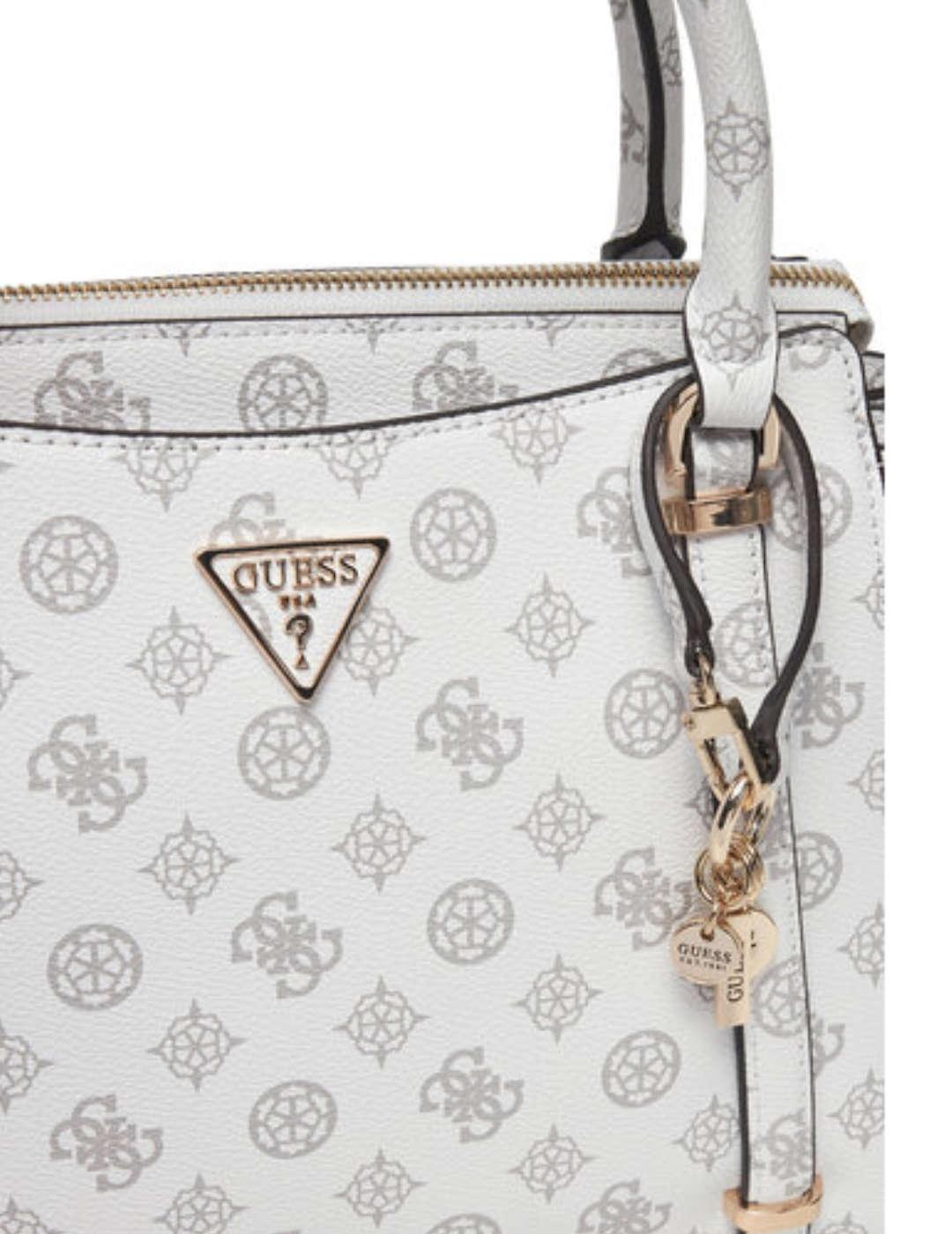 Bolso Guess Eco Erica blanco de mano para mujer