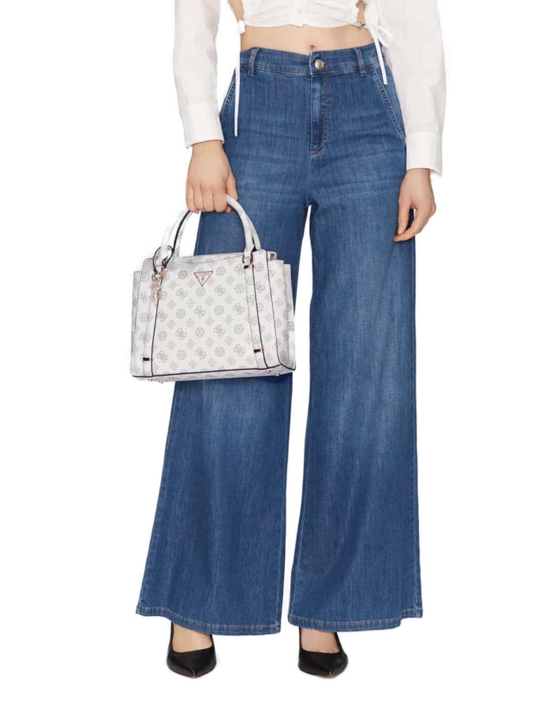 Bolso Guess Eco Erica blanco de mano para mujer