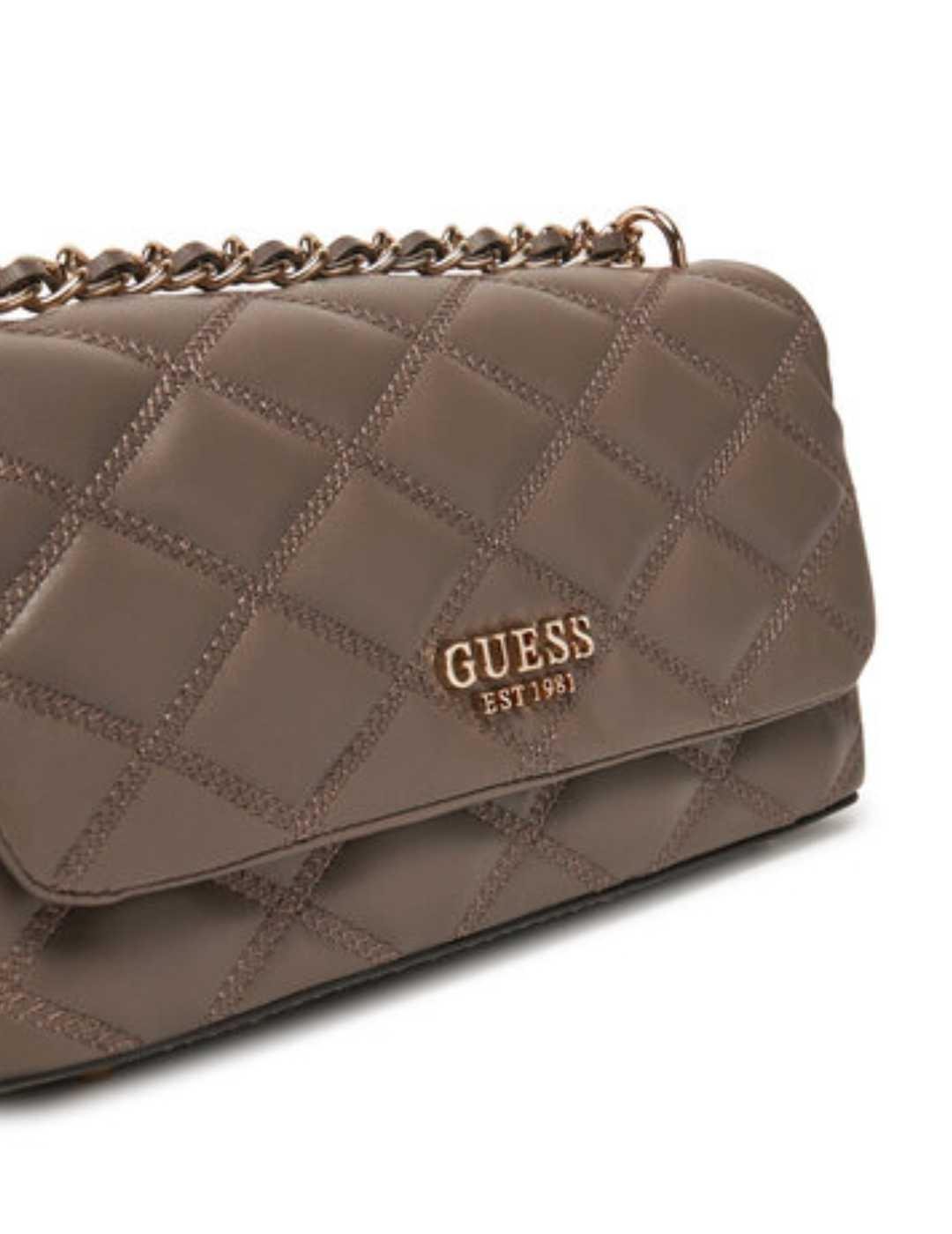 Bolso Guess Tamsin Convertible marrón cremallera para mujer