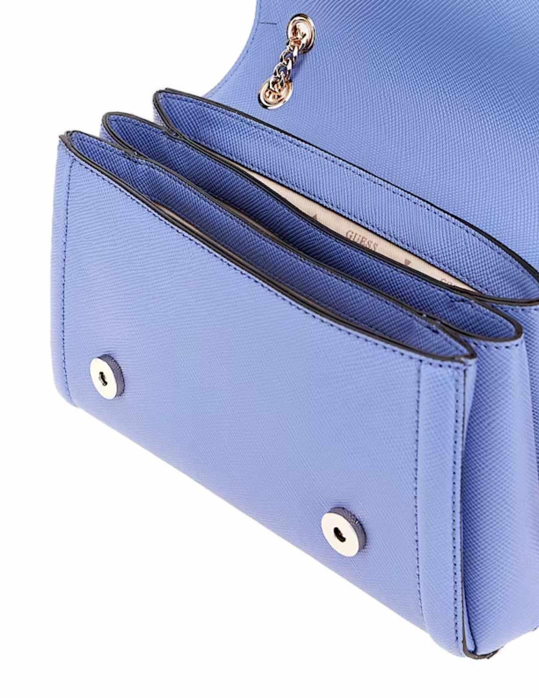 Bolso Guess Noelle azul con cadena convertible para mujer