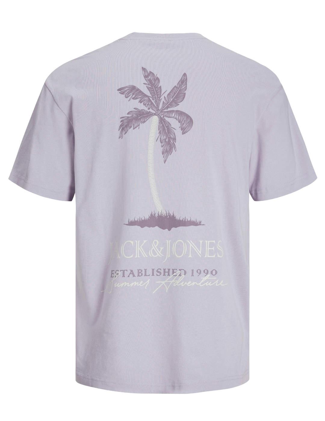 Camiseta Jack&Jones Summer lila manga corta para hombre