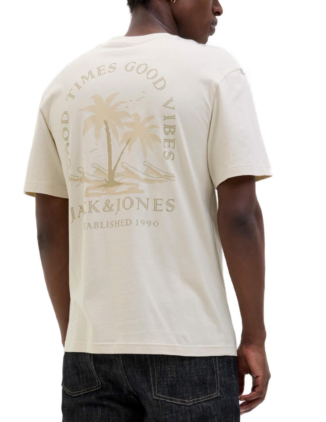 Camiseta Jack&Jones Summer beige manga corta para hombre