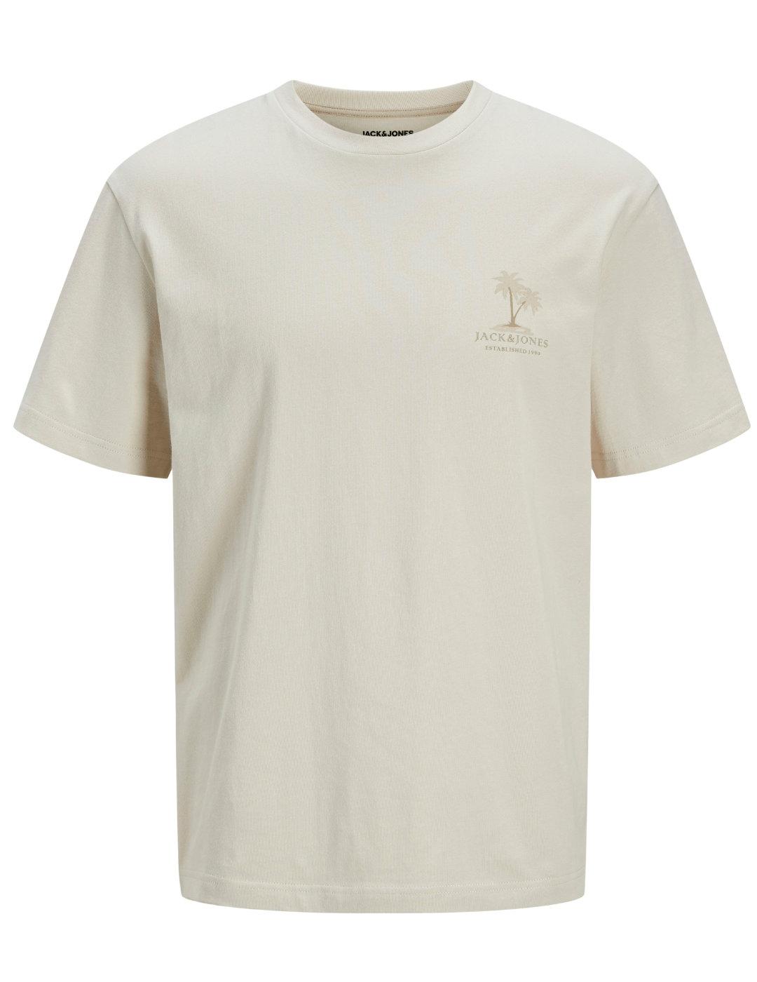 Camiseta Jack&Jones Summer beige manga corta para hombre