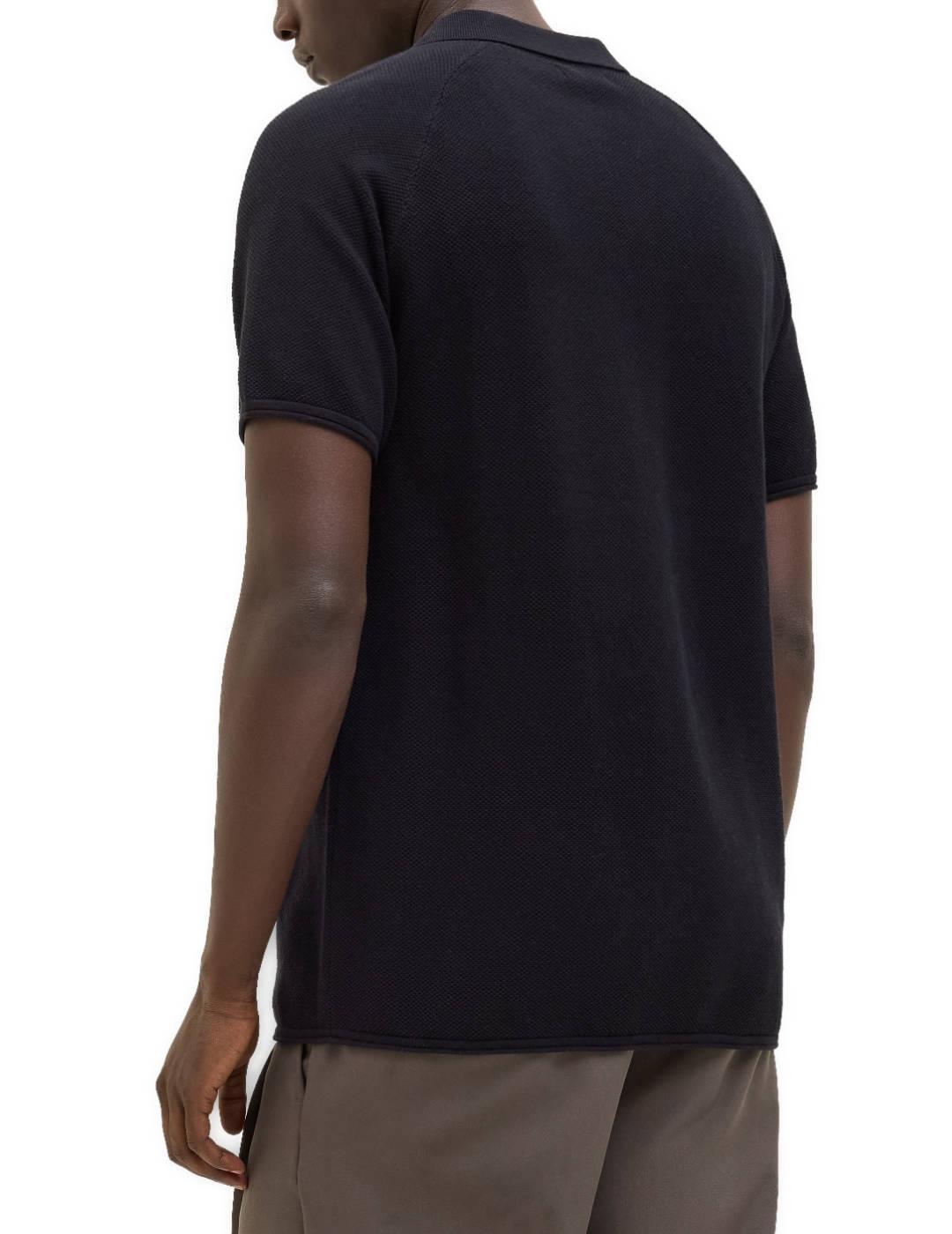 Polo Jack&Jones Hill punto negro cuello abertura para hombre