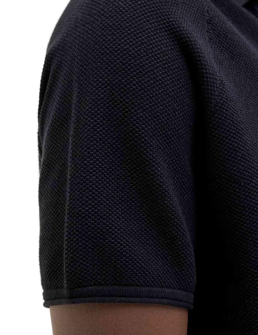 Polo Jack&Jones Hill punto negro cuello abertura para hombre