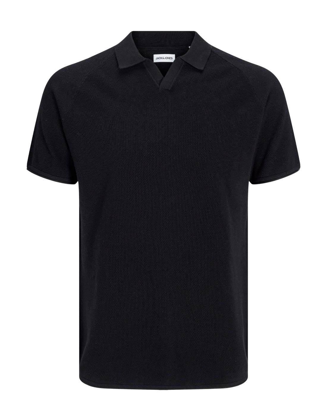 Polo Jack&Jones Hill punto negro cuello abertura para hombre