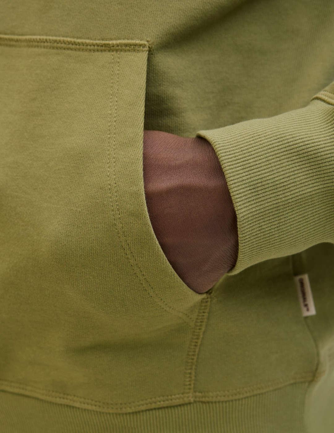 Sudadera Jack&Jones Ralmeria verde con capucha para hombre
