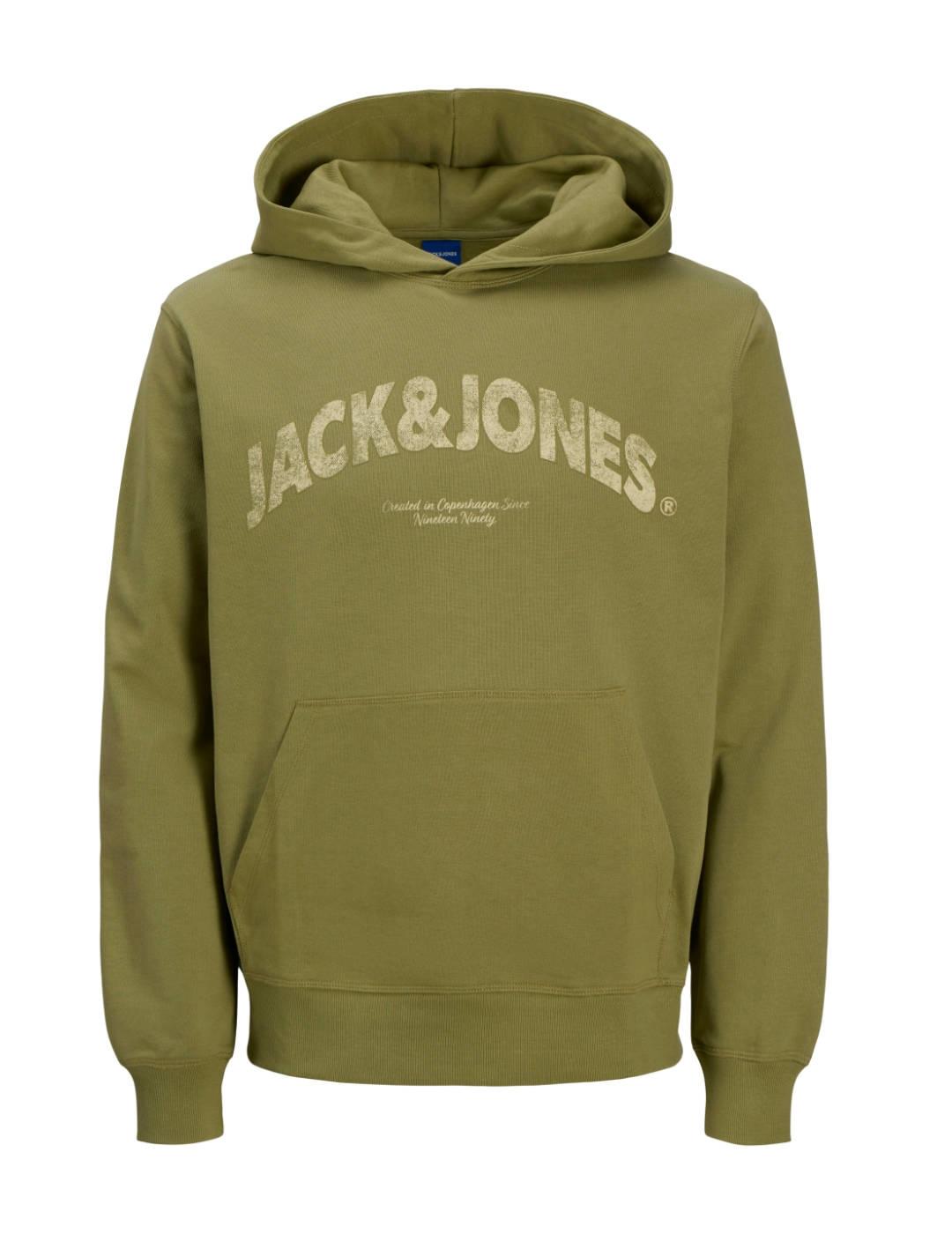 Sudadera Jack&Jones Ralmeria verde con capucha para hombre