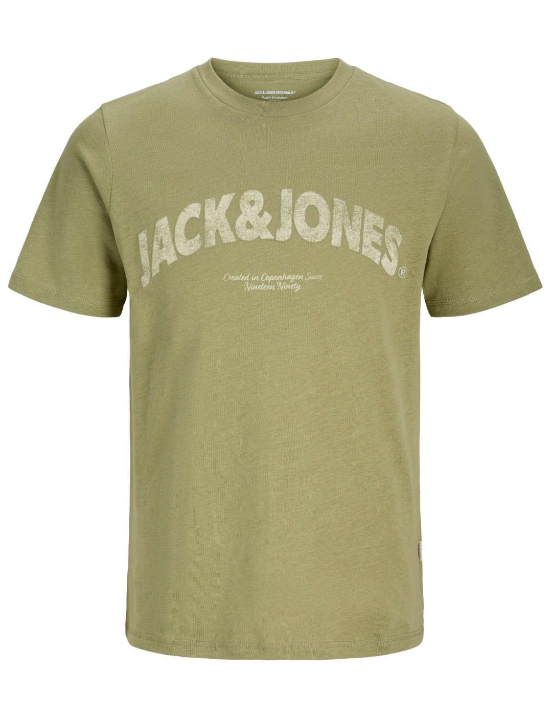 Camiseta Jack&Jones Almeria verde manga corta para hombre