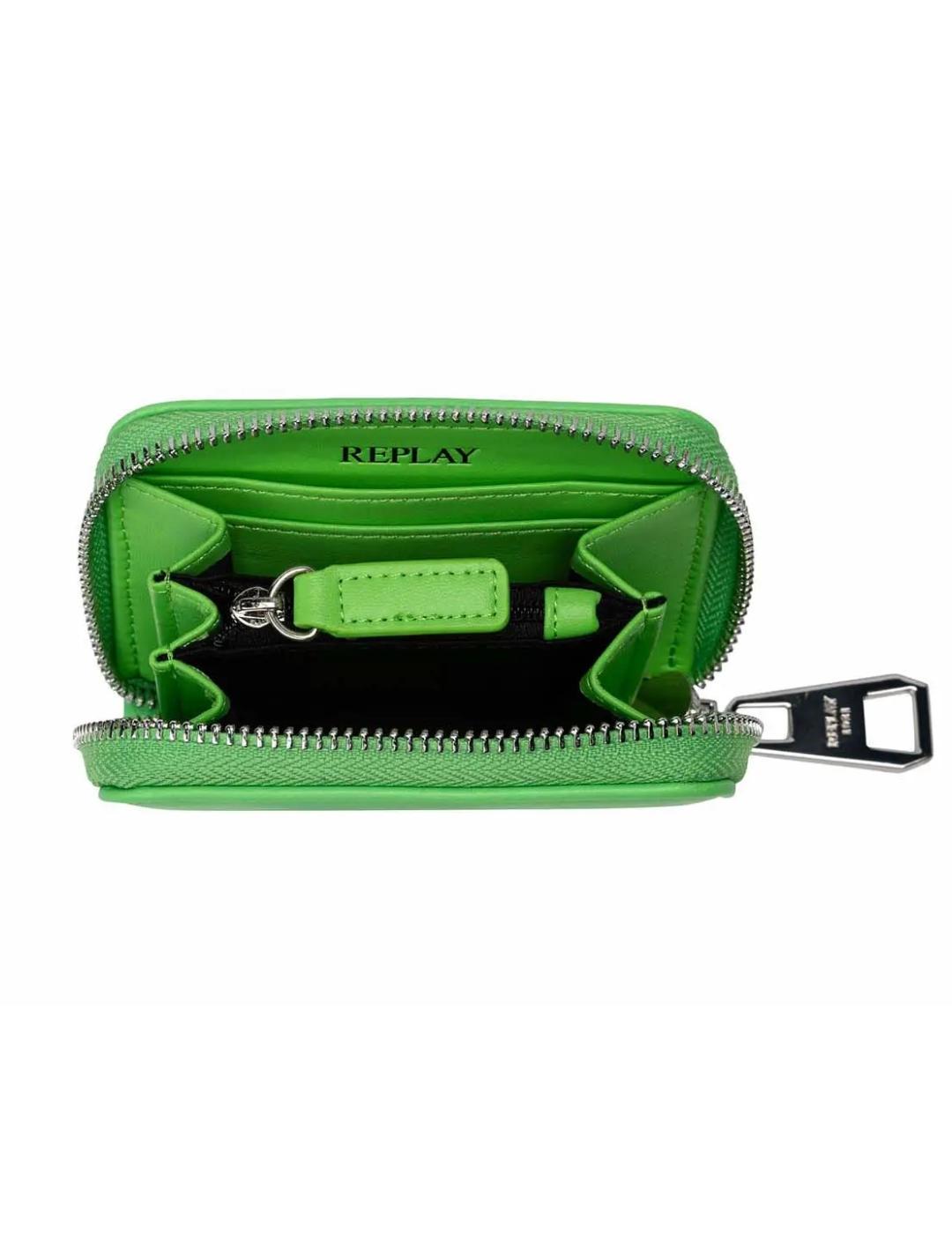 Cartera Replay 0862 verde con cremallera para mujer