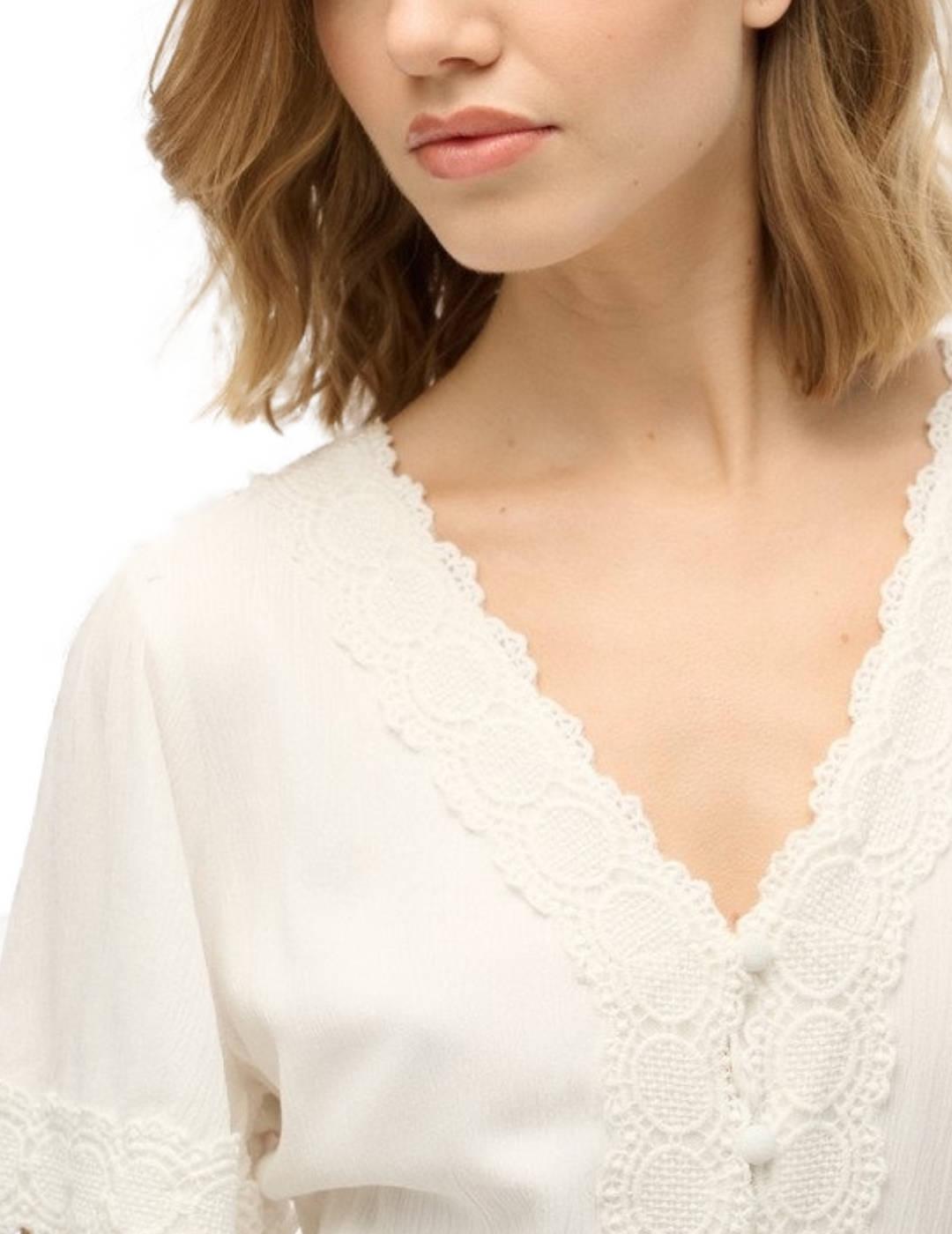 Vestido Superdry blanco roto Boho chic midi  para mujer