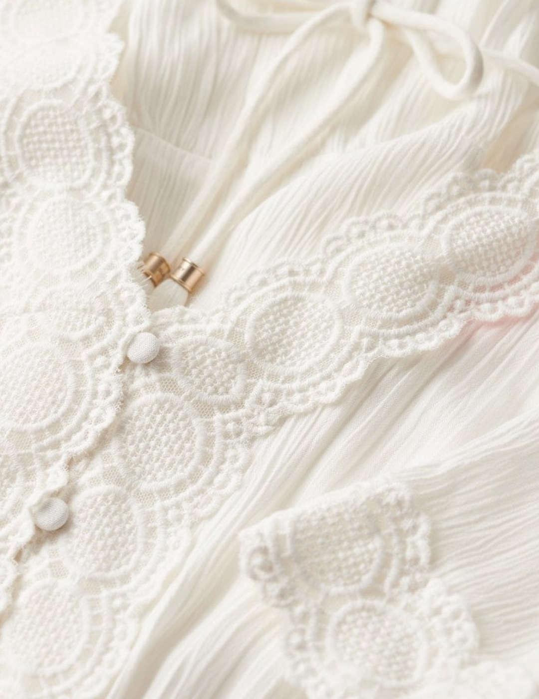 Vestido Superdry blanco roto Boho chic midi  para mujer