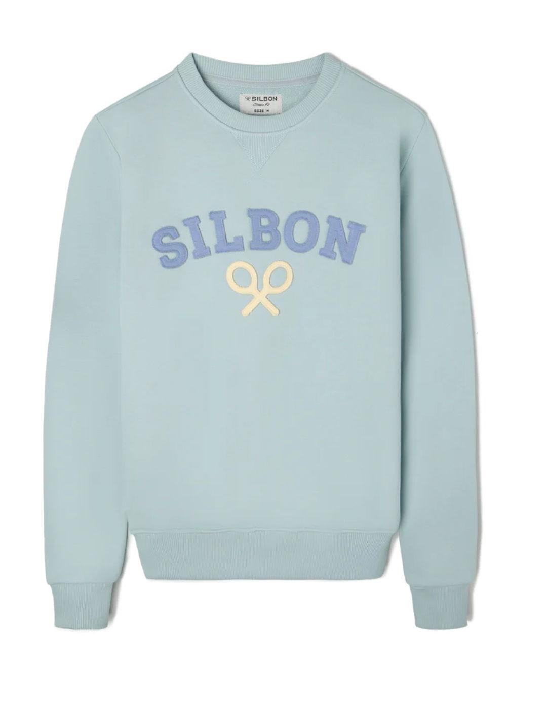 Sudadera Silbon raqueta media verde sin capucha de hombre