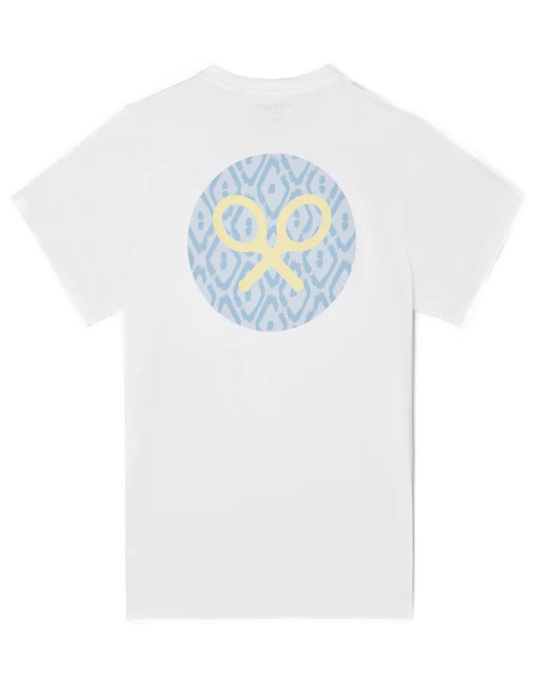 Camiseta Silbon circulo rombos blanca manga corta de hombre