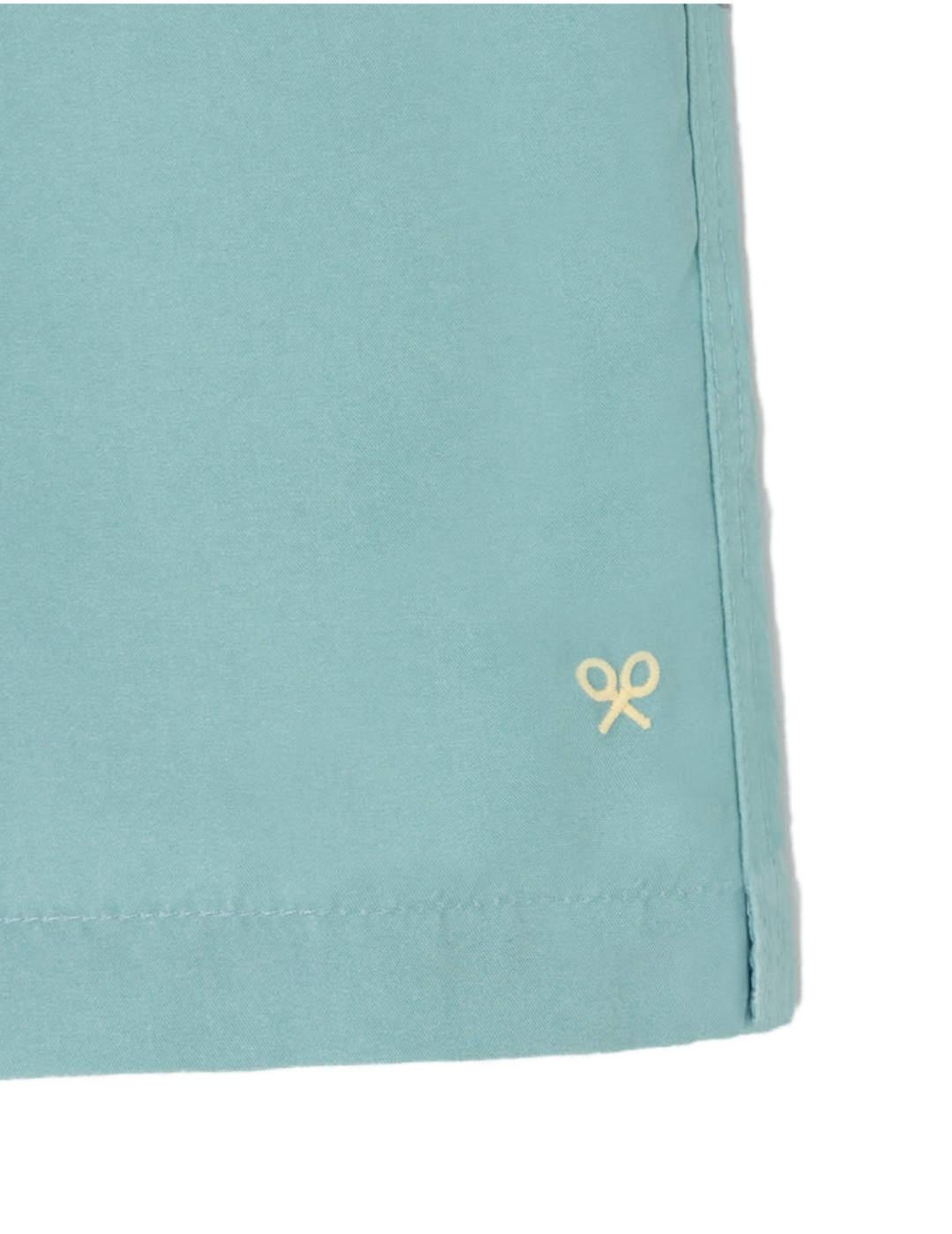 Bañador Silbon liso aguamarina con bolsillosj para hombre