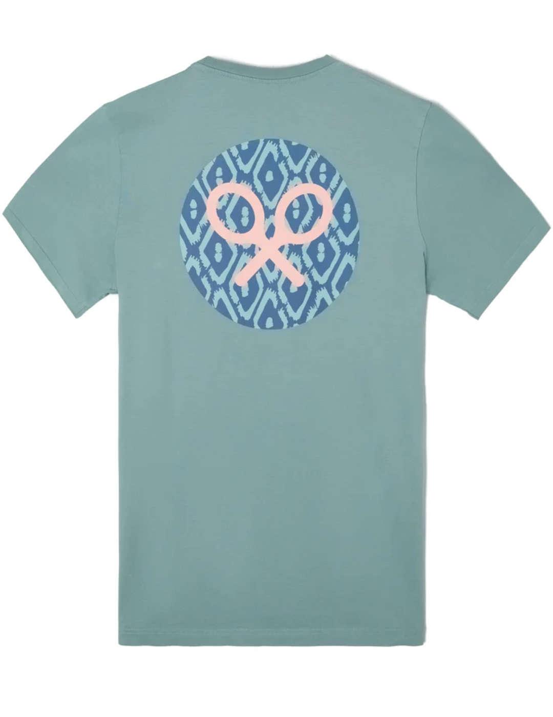 Camiseta Silbon verde círculo rombos manga corta de hombre