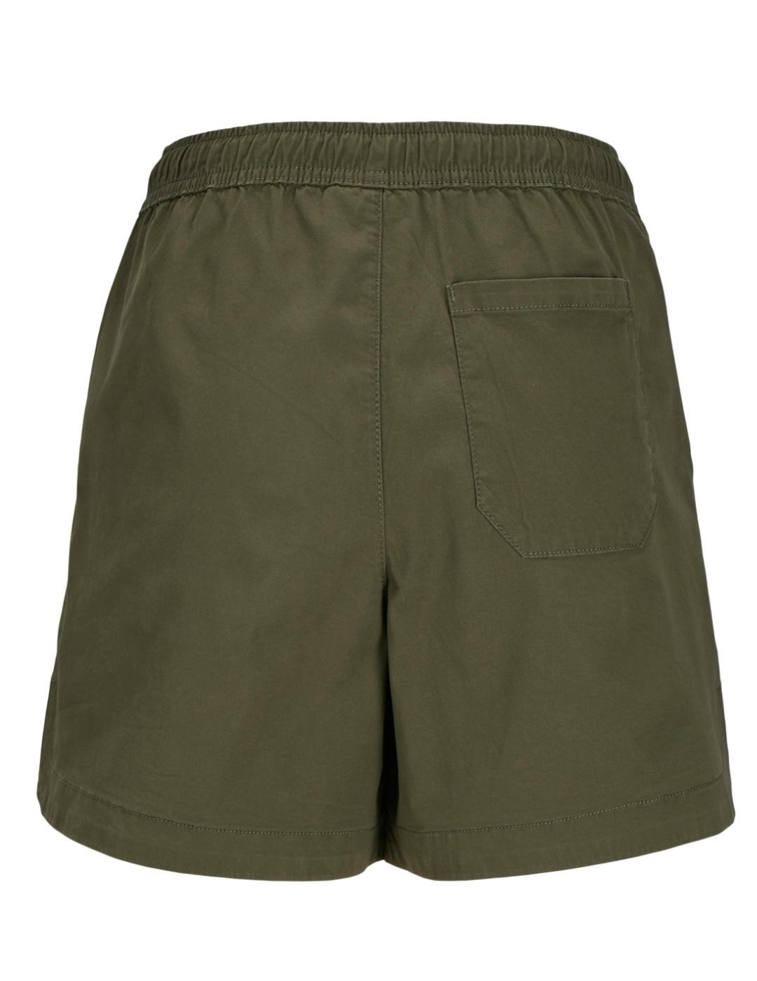 Short JJXX Mollie verde oscuro cintura elástica para mujer