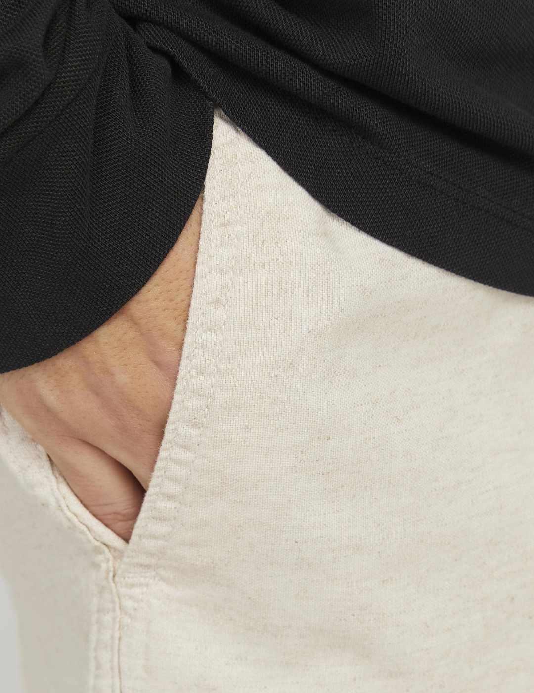 Bermuda Jack&Jones Jaiden crema con cordón para hombre