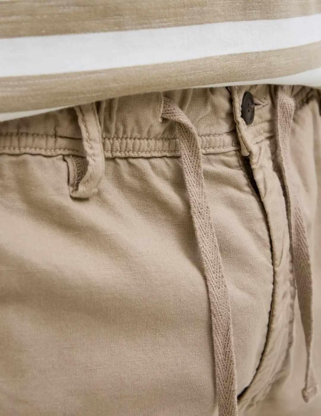 Bermuda Jack&Jones Jaiden beige  con cordón para hombre