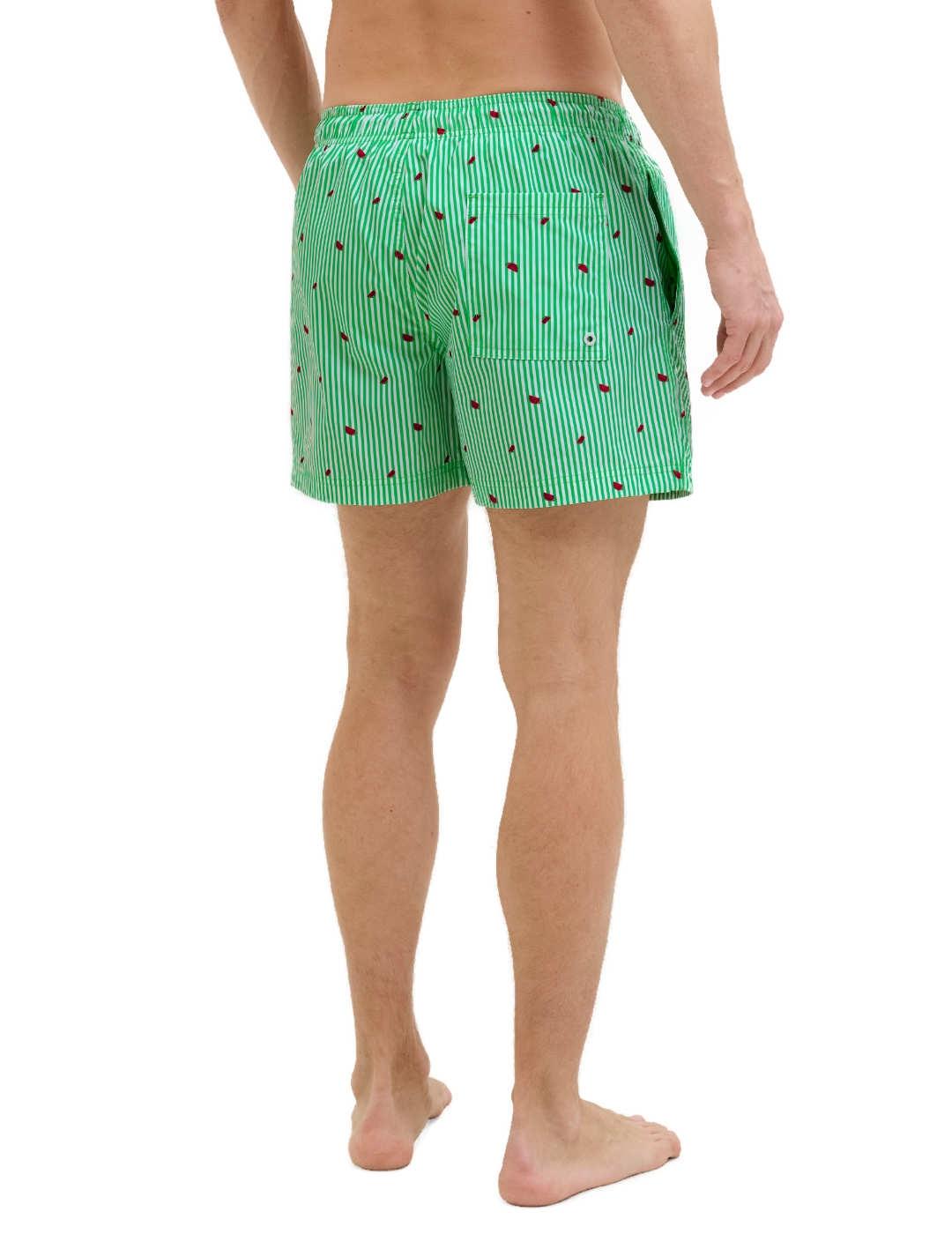 Bañador Jack&Jones Maui verde rayas con sandias de hombre