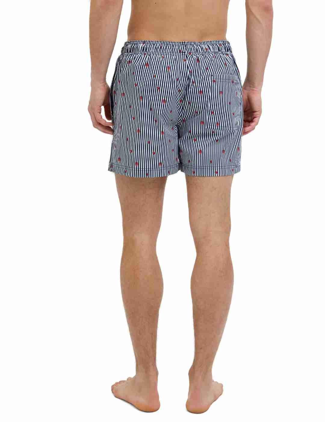 Bañador Jack&Jones Maui azul a rayas con langostas hombre