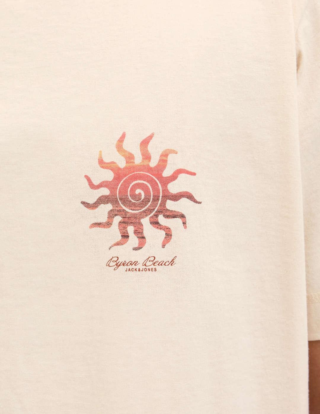 Camiseta Jack&Jones Canggu beige manga corta de hombre