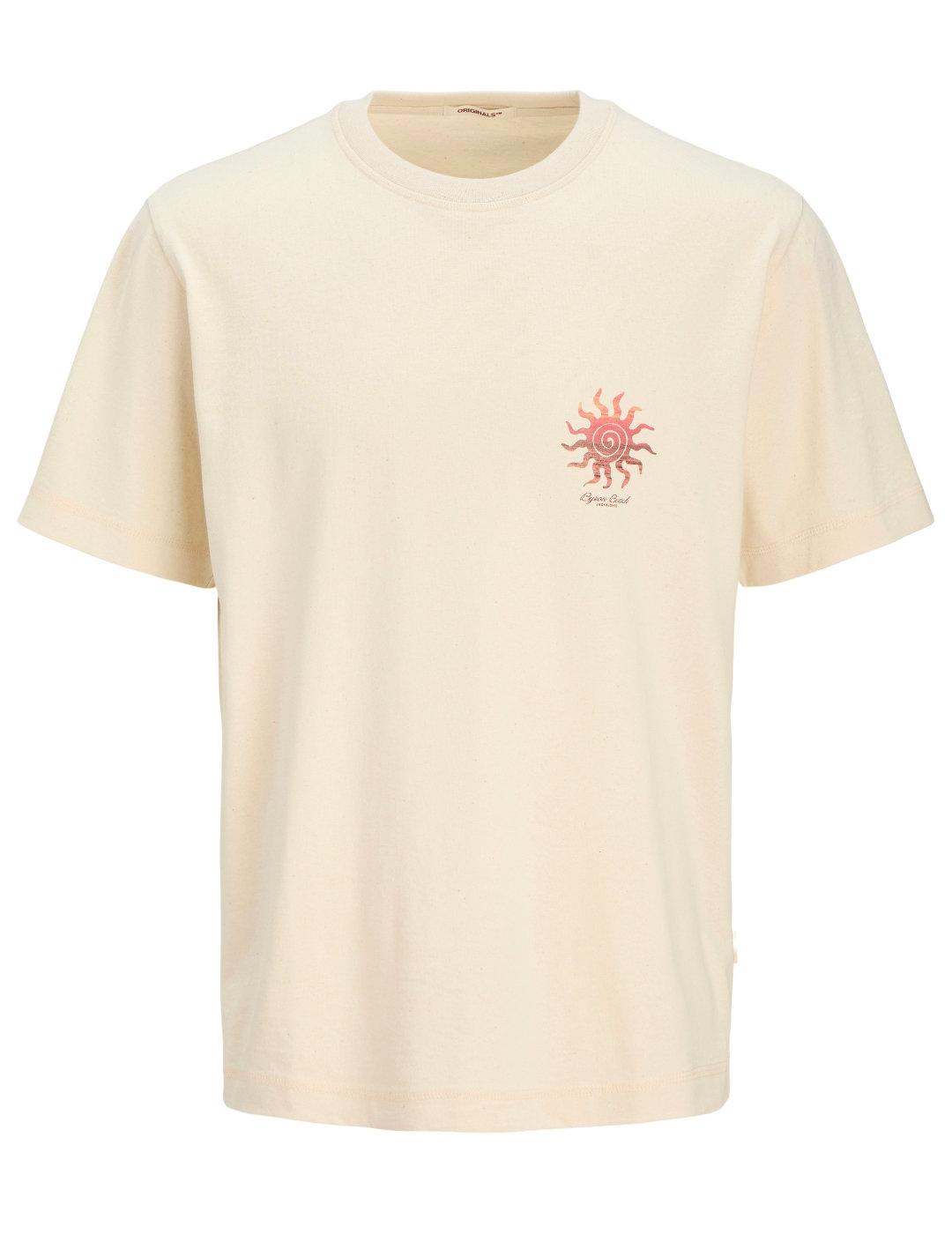 Camiseta Jack&Jones Canggu beige manga corta de hombre