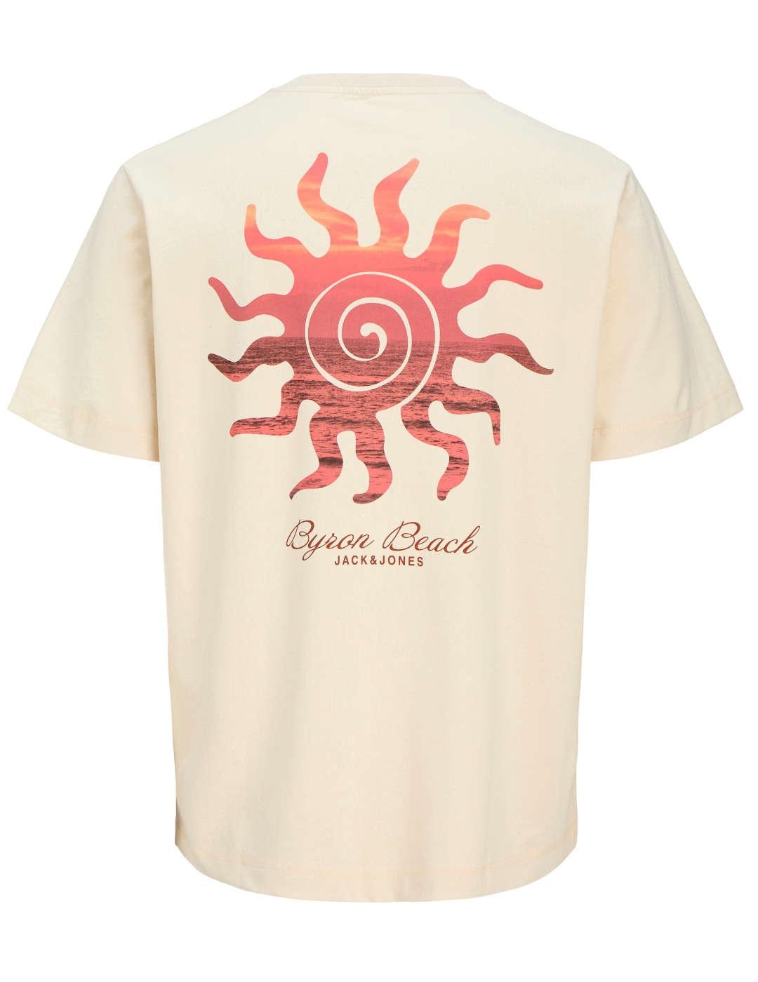 Camiseta Jack&Jones Canggu beige manga corta de hombre