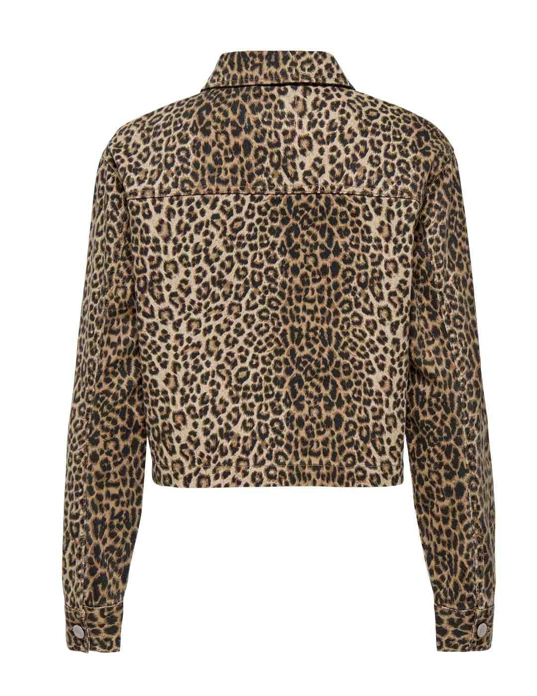 Chaqueta Only Naomi estampado leopardo cropped para mujer