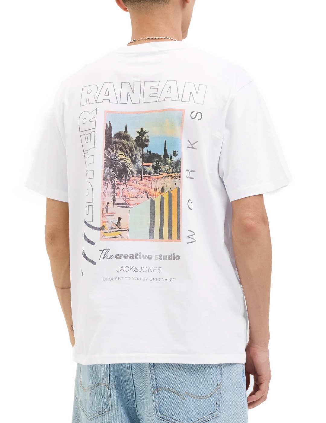 Camiseta Jack &Jones Oralmeria blanca manga corta de hombre
