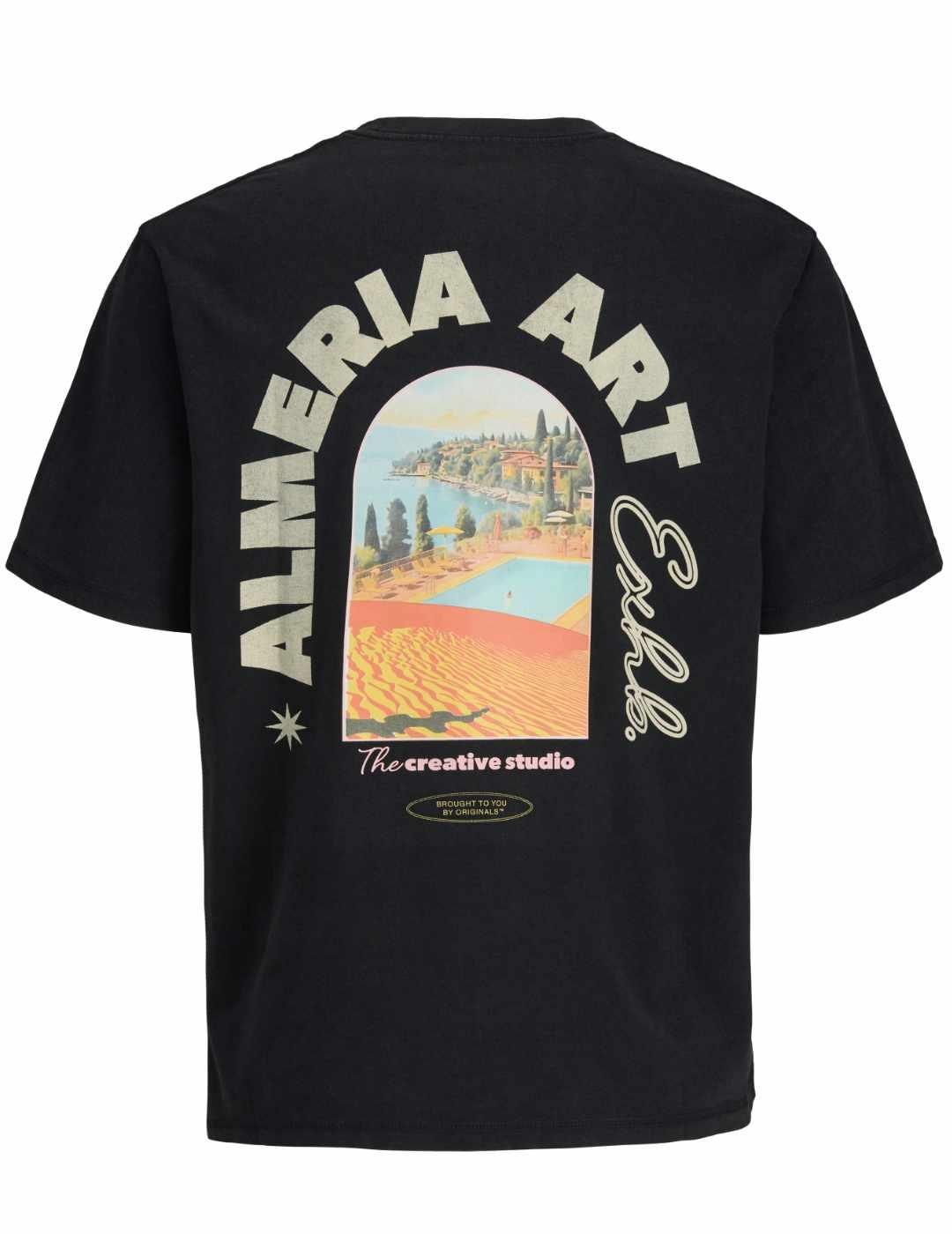 Camiseta Jack & Jones Oralmeria negra manga corta de hombre