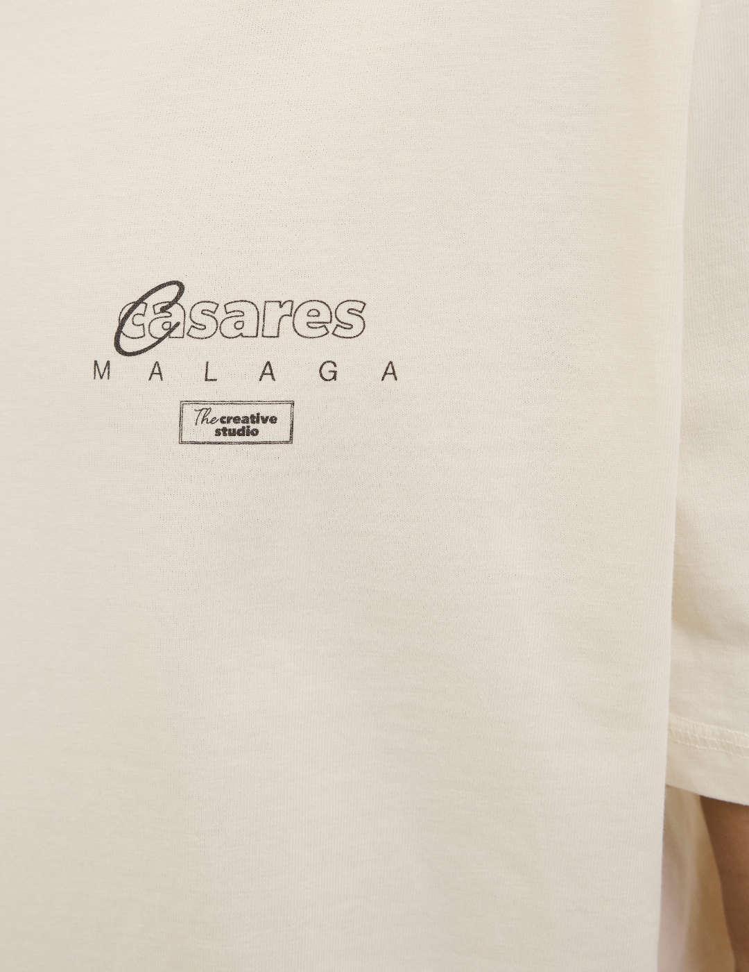 Camiseta Jack & Jones Oralmeria beige manga corta de hombre