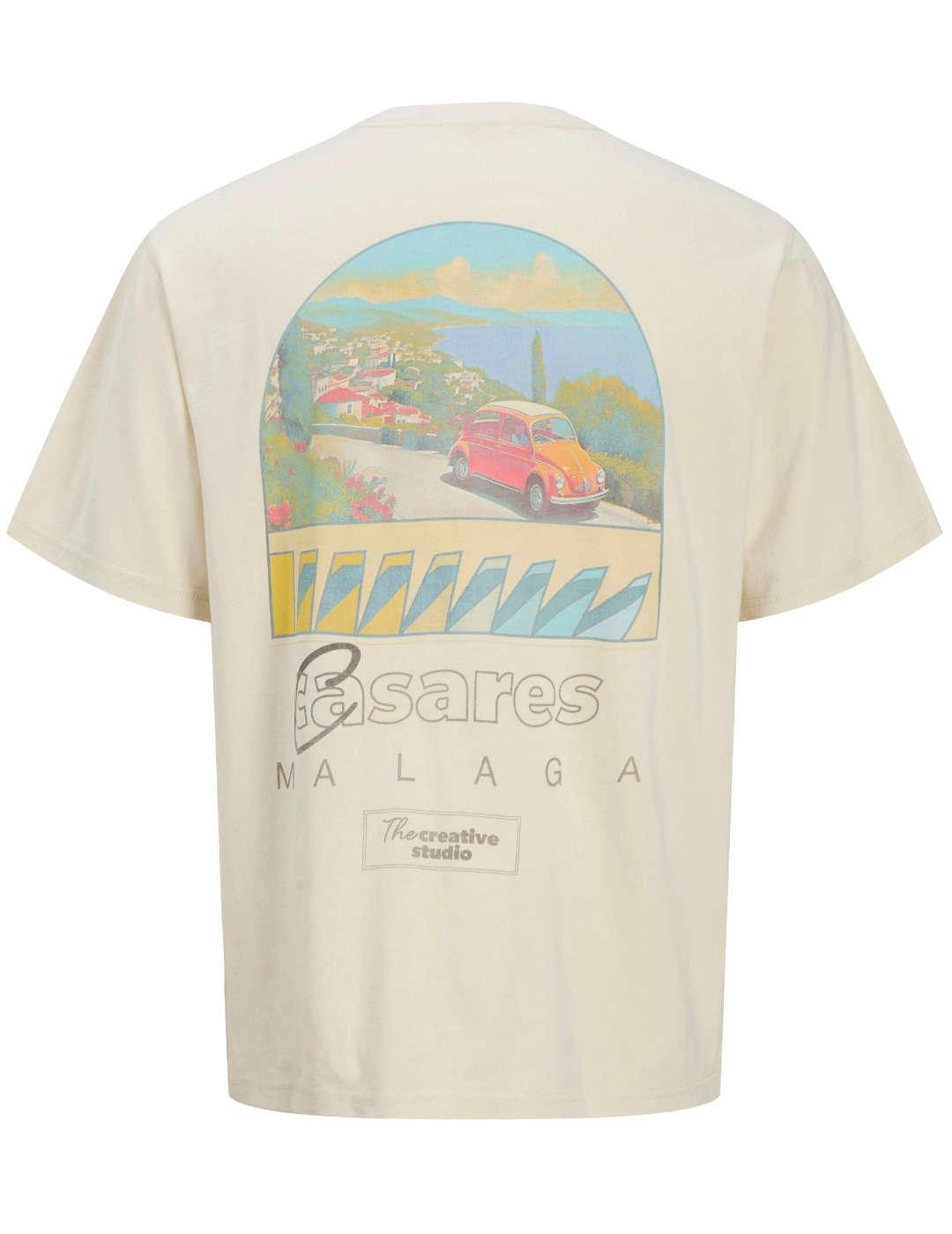 Camiseta Jack & Jones Oralmeria beige manga corta de hombre