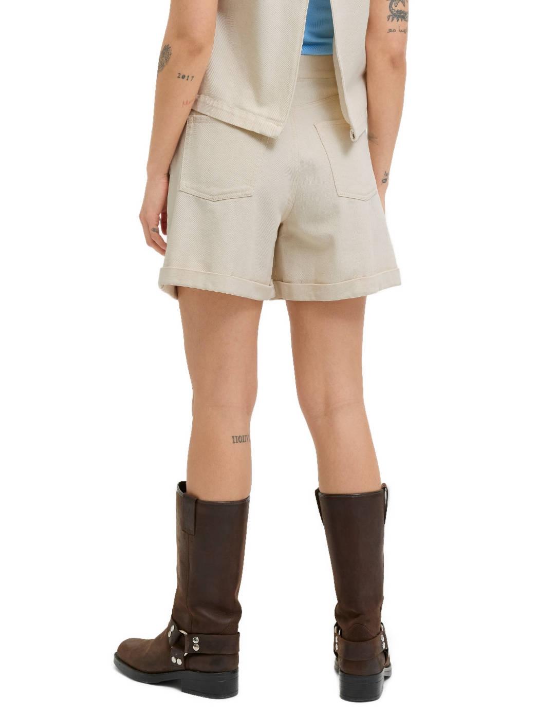 Short vaquero JJXX Dora Loose beige claro para mujer
