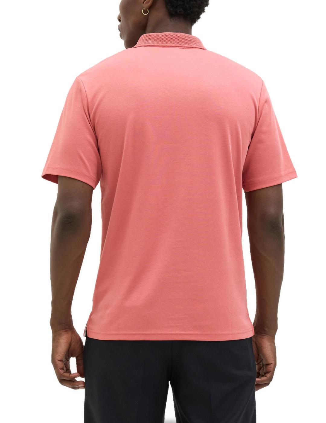 Polo Jack&Jones Crodney rosa coral manga corta para hombre