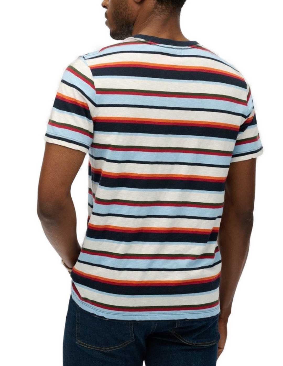 Camiseta Supedry Essentials rayas multicolor para hombre
