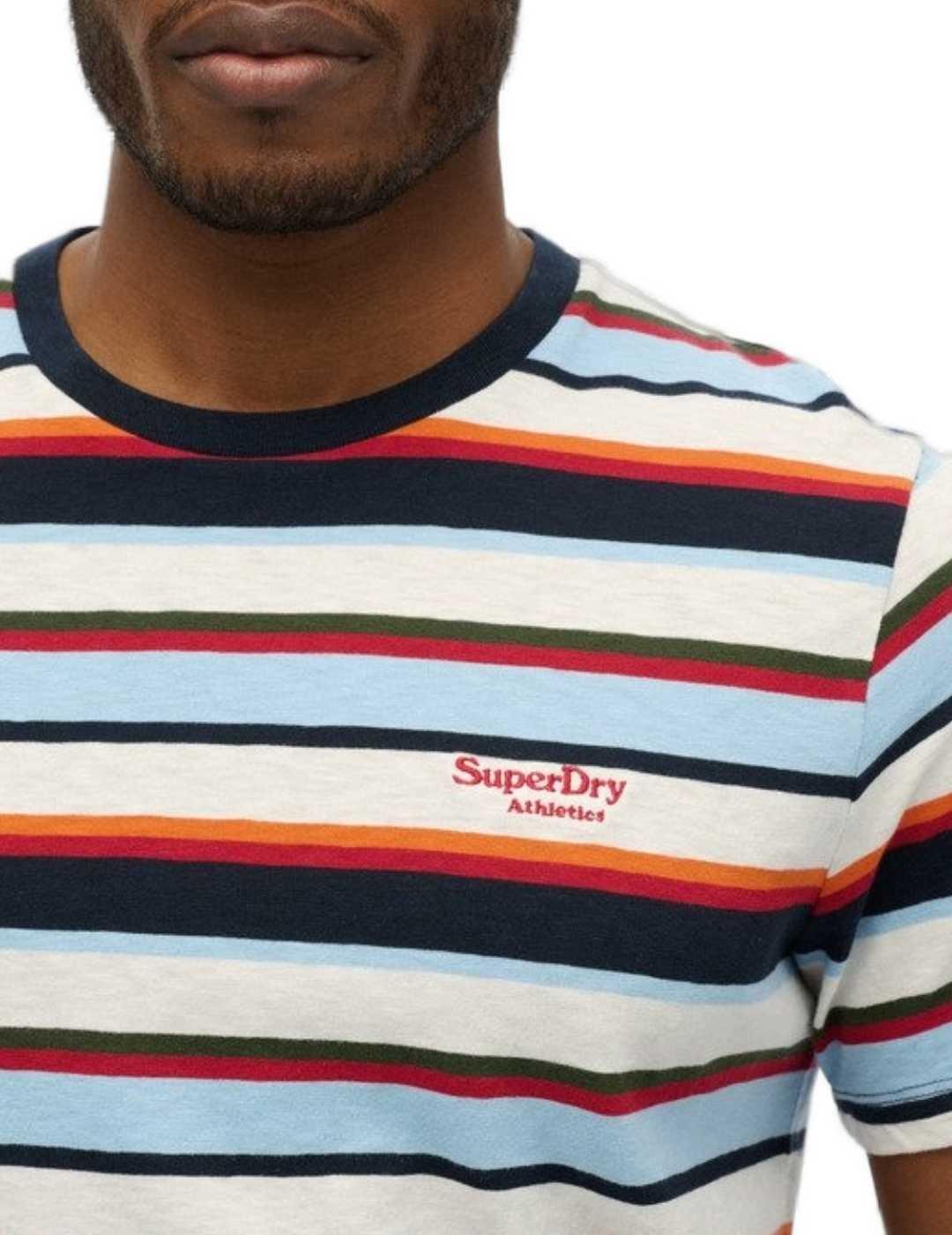 Camiseta Supedry Essentials rayas multicolor para hombre