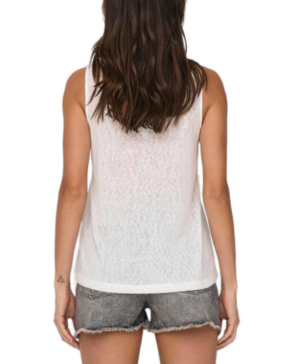 Camiseta Only Frida tirantes blanca básica para mujer