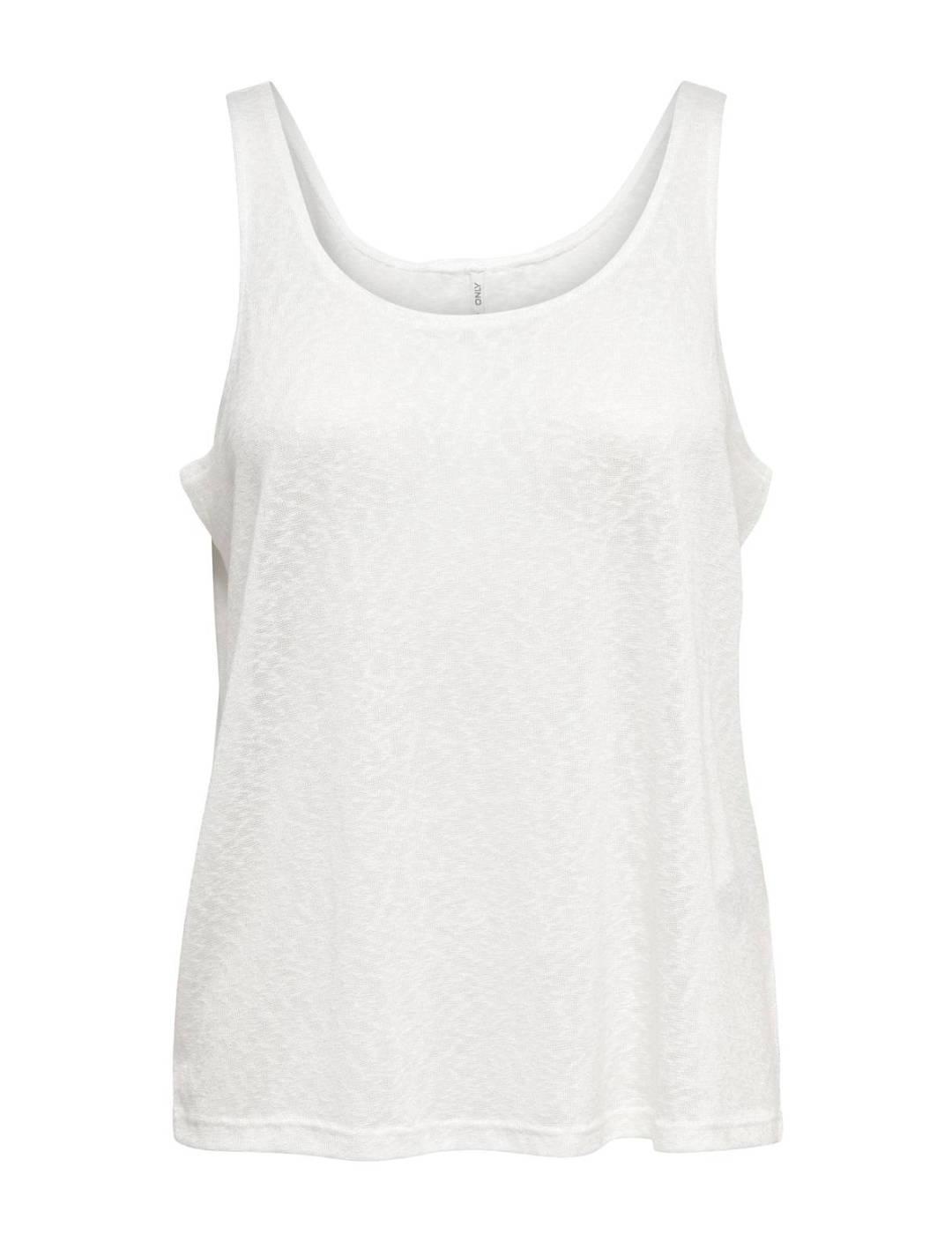 Camiseta Only Frida tirantes blanca básica para mujer