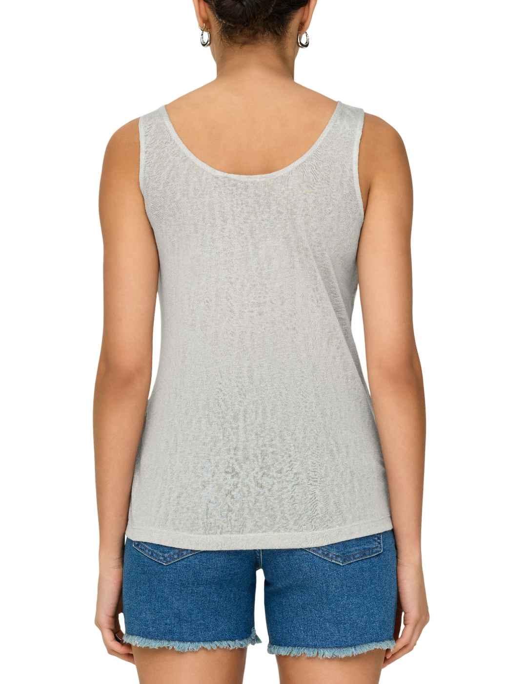 Camiseta Only Frida tirantes gris básica para mujer