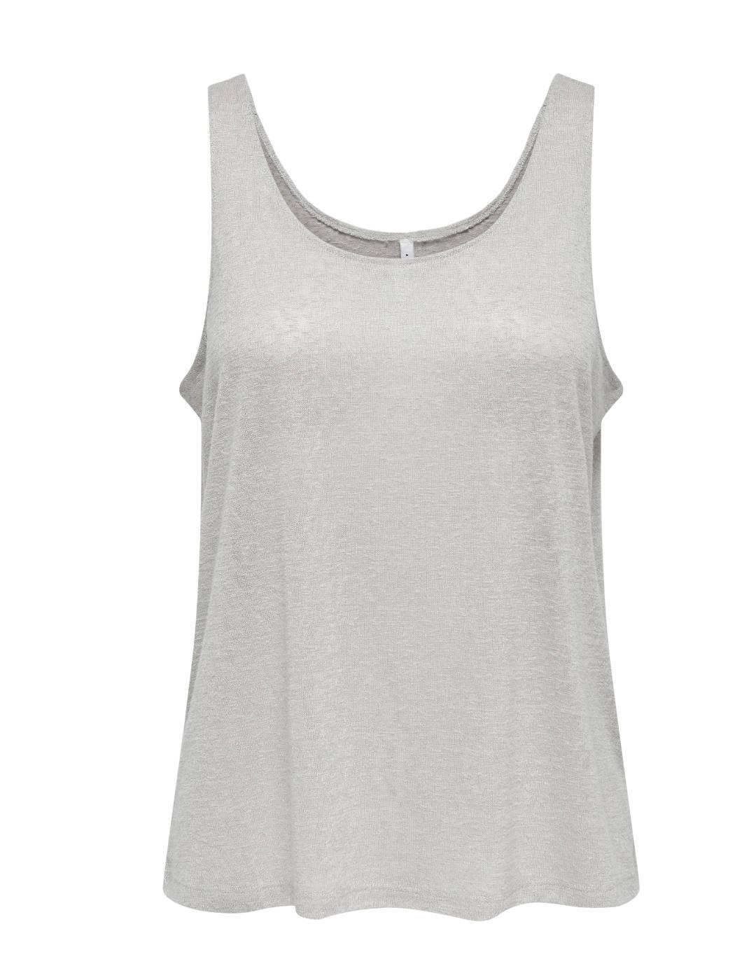 Camiseta Only Frida tirantes gris básica para mujer