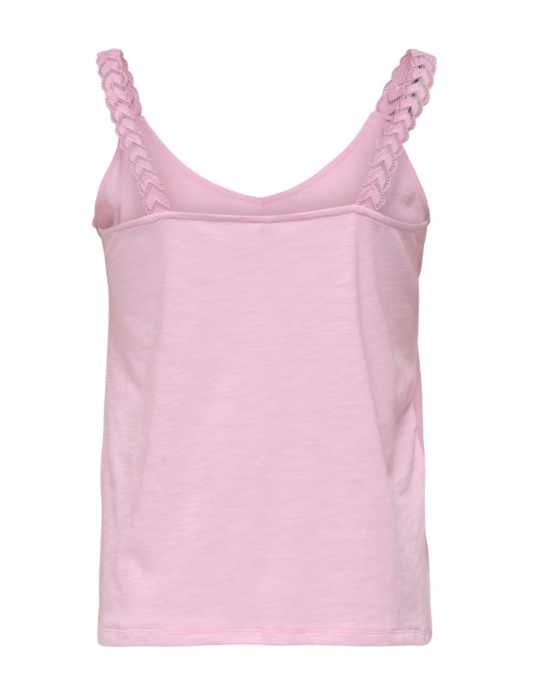 Top Only Tilde rosa pastel tirantes crochet para mujer